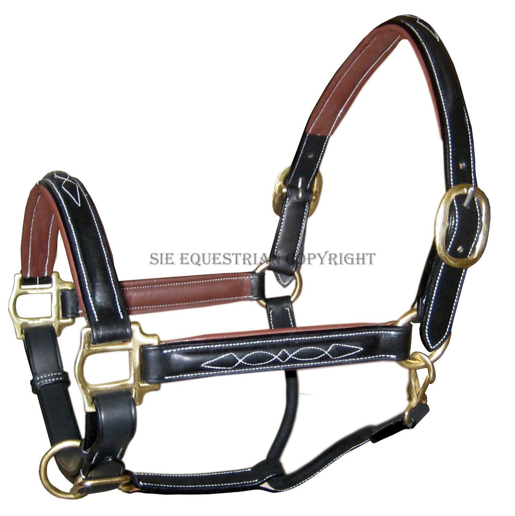 Fancy Stitch Leather Padded Halters