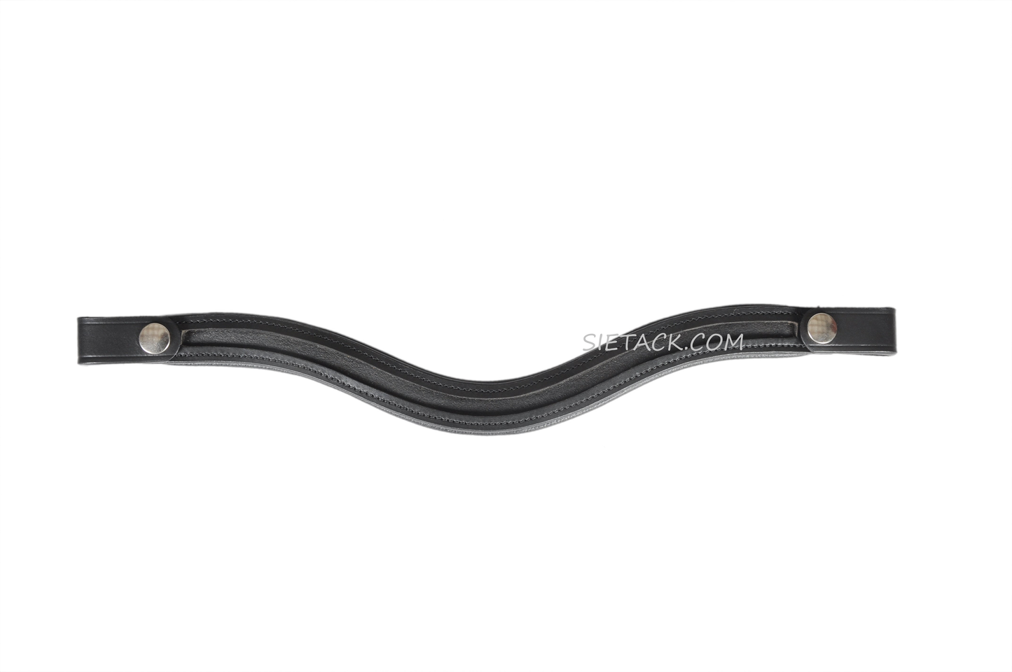 Empty Channel leather horse browband with snap button closure
