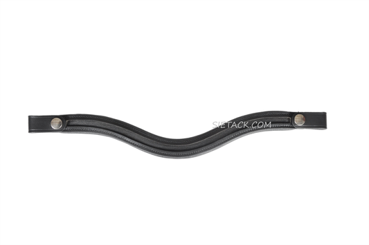 Empty Channel leather horse browband with snap button closure