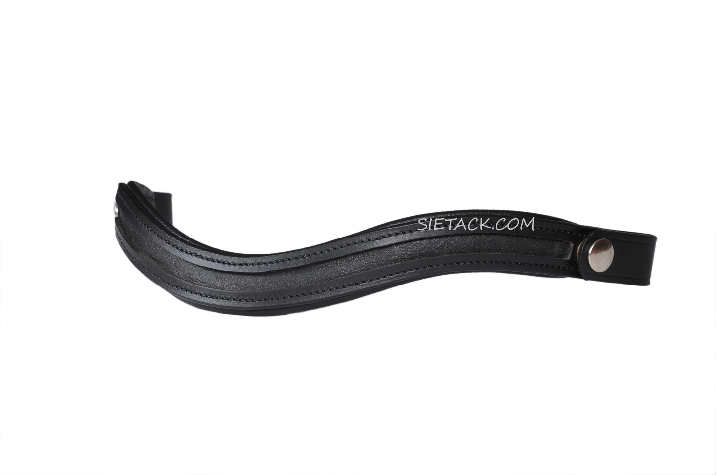 Empty Channel leather horse browband with snap button closure