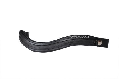 Empty Channel leather horse browband with snap button closure