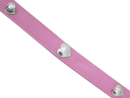 Silver Heart Nylon Headstall, Breast Collar & Reins Set