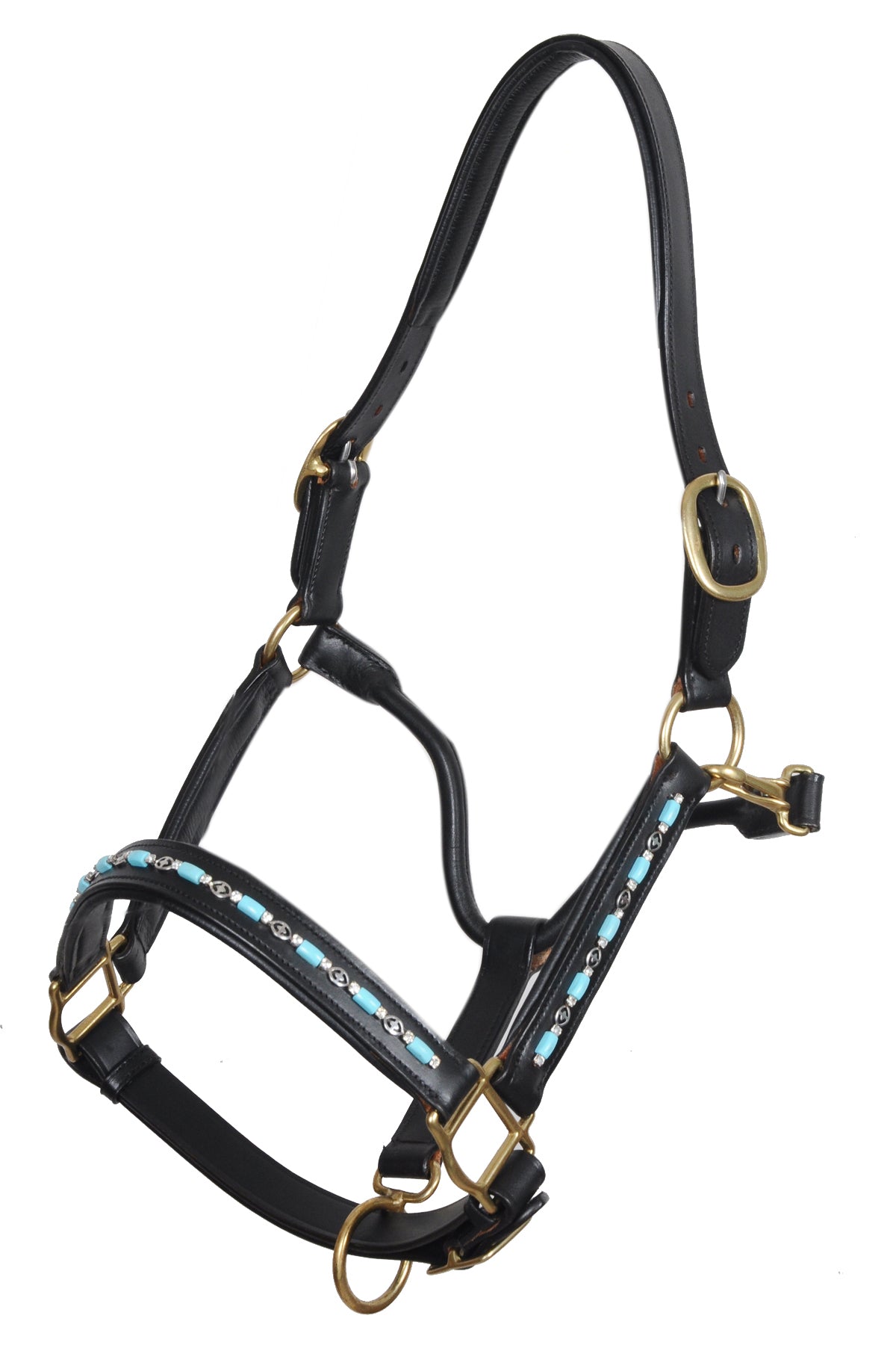 Turquoise Beaded Leather Padded Show Horse Halters / Halter – SIE