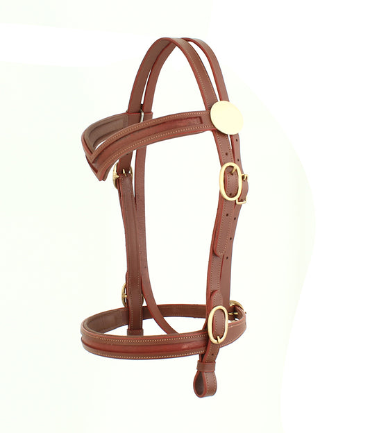 Empty channel western show leather headcollar bridle SIE