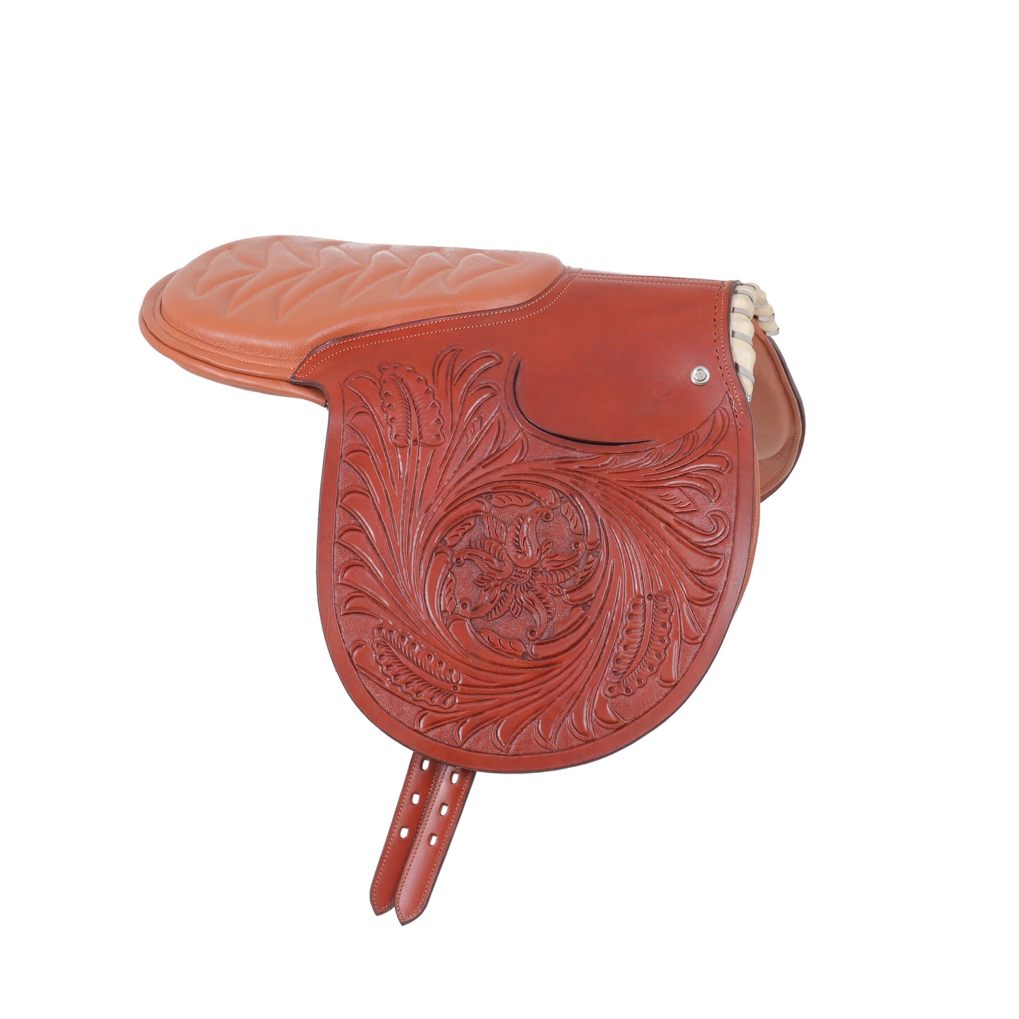 Western style English Racing Leather show saddle