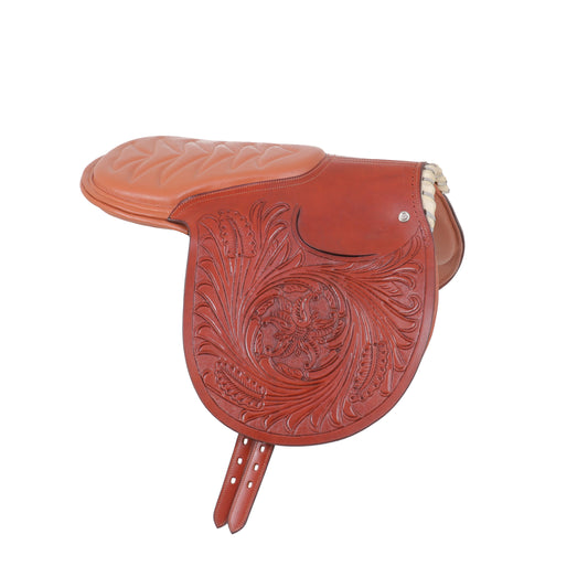 Western style English Racing Leather show saddle